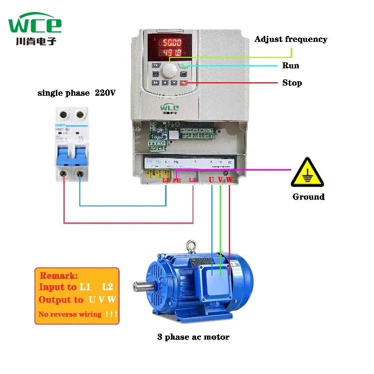 Input VFD fase tunggal untuk motor AC